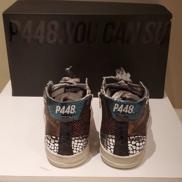P448 NWT Love B Mid Top Metallic Sneakers - Picture 7 of 9